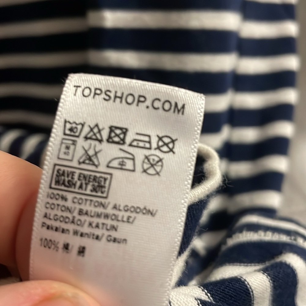 Top shop boutique women’s long sleeve sz 6 navy and white striped dress - Picture 6 of 8